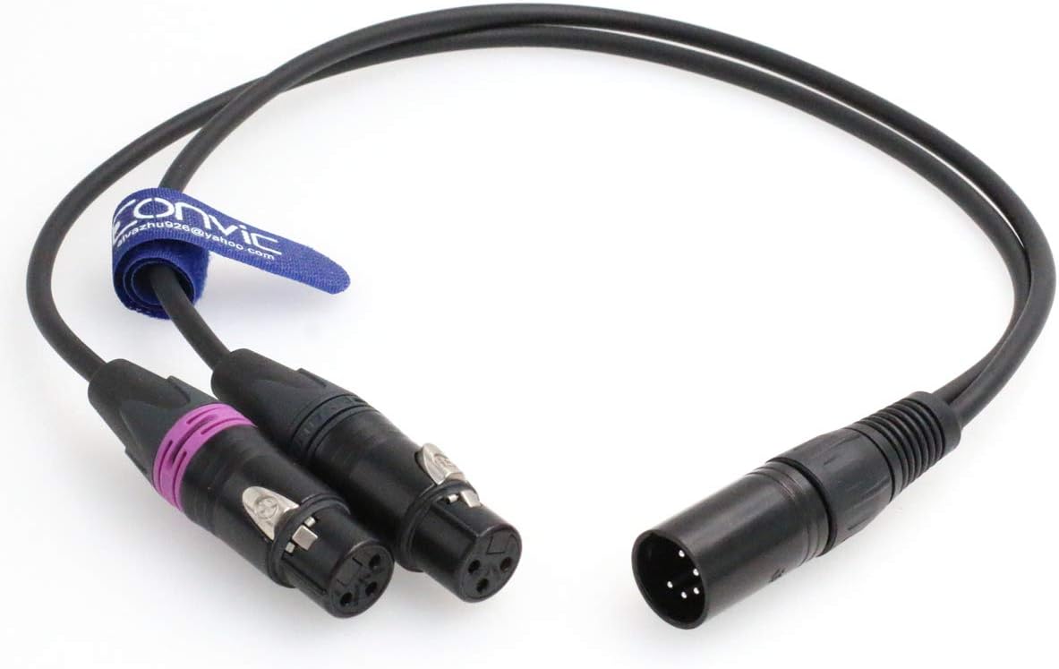 5-pin to 3-pin XLR Arri Camera Dual Channel Audio Signal Cable P51349