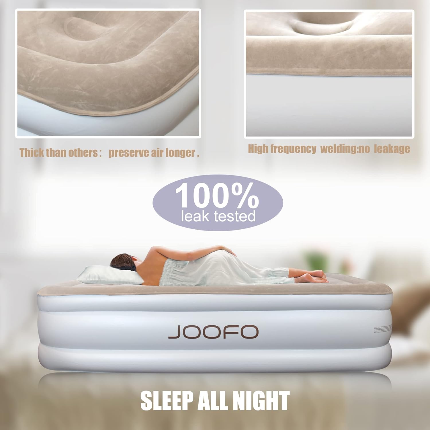 Twin Size Air Mattress with Built-in Pump, 18-inch Inflatable Bed, Pack of 2 L78969
