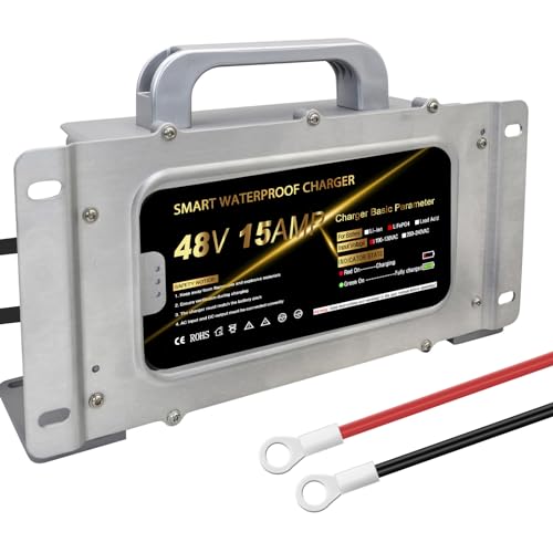 58.4V 15A Lithium Onboard Battery Charger for 48V 16S LiFePO4 Battery, IP67 Waterproof Smart Charger R55580