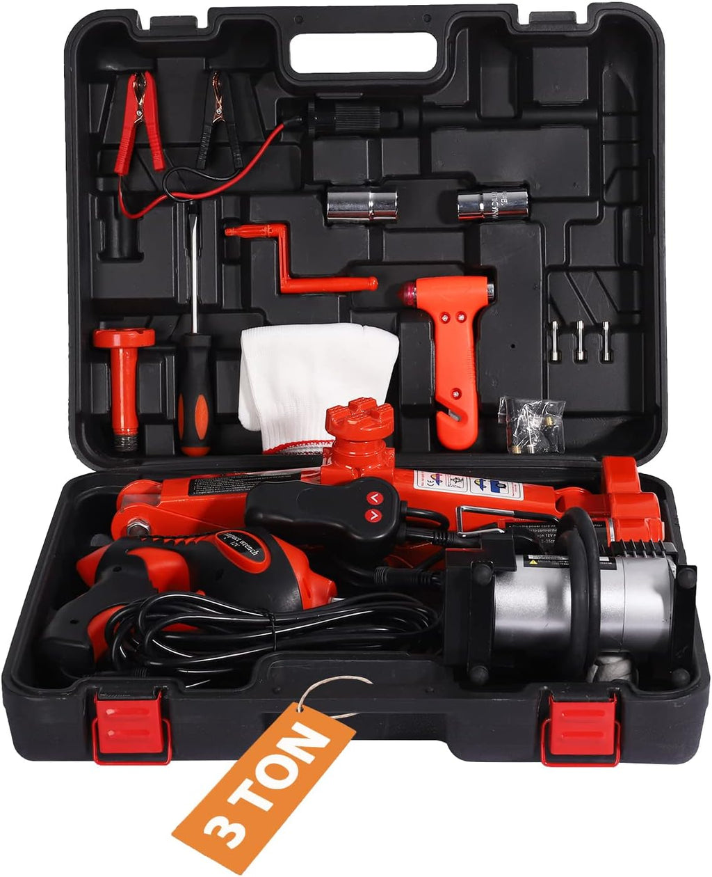 3 Ton Electric Car Floor Jack with Electric Wrench and Tire Inflator Pump T795