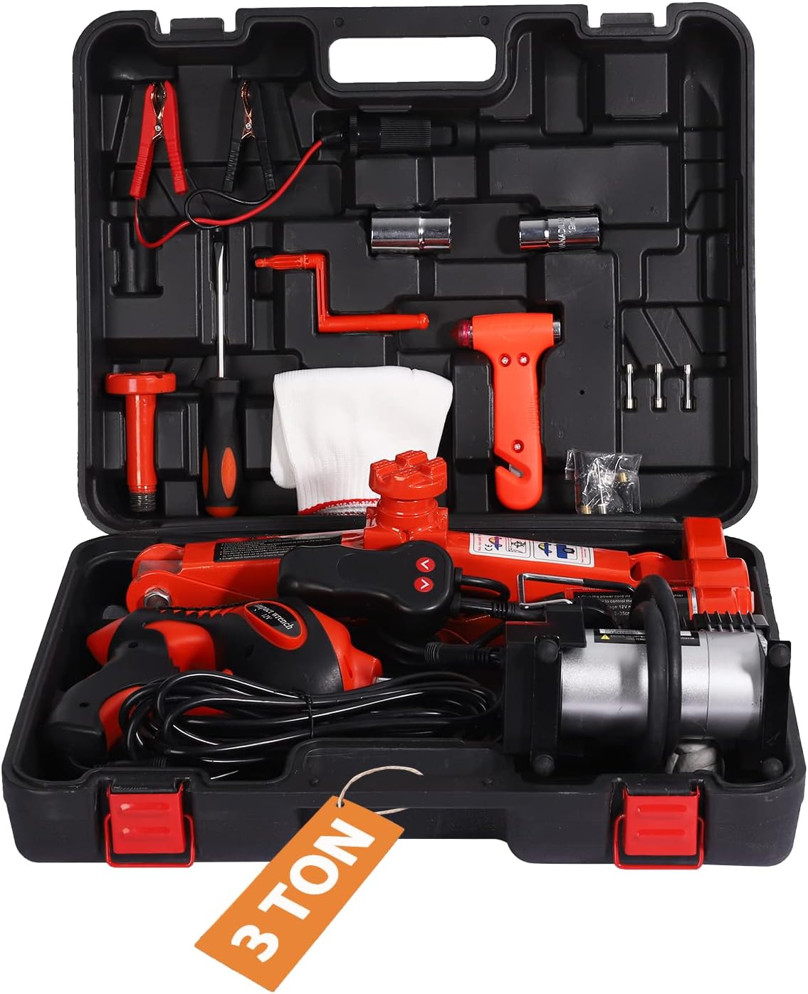 3 Ton Electric Car Floor Jack with Electric Wrench and Tire Inflator Pump T795