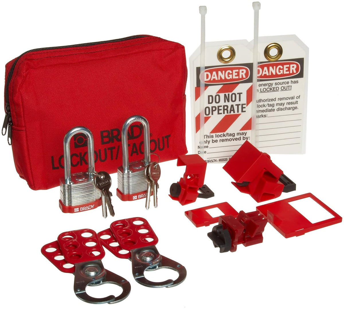 Red Breaker Lockout Pouch Kit with 2 Safety Padlocks B26897