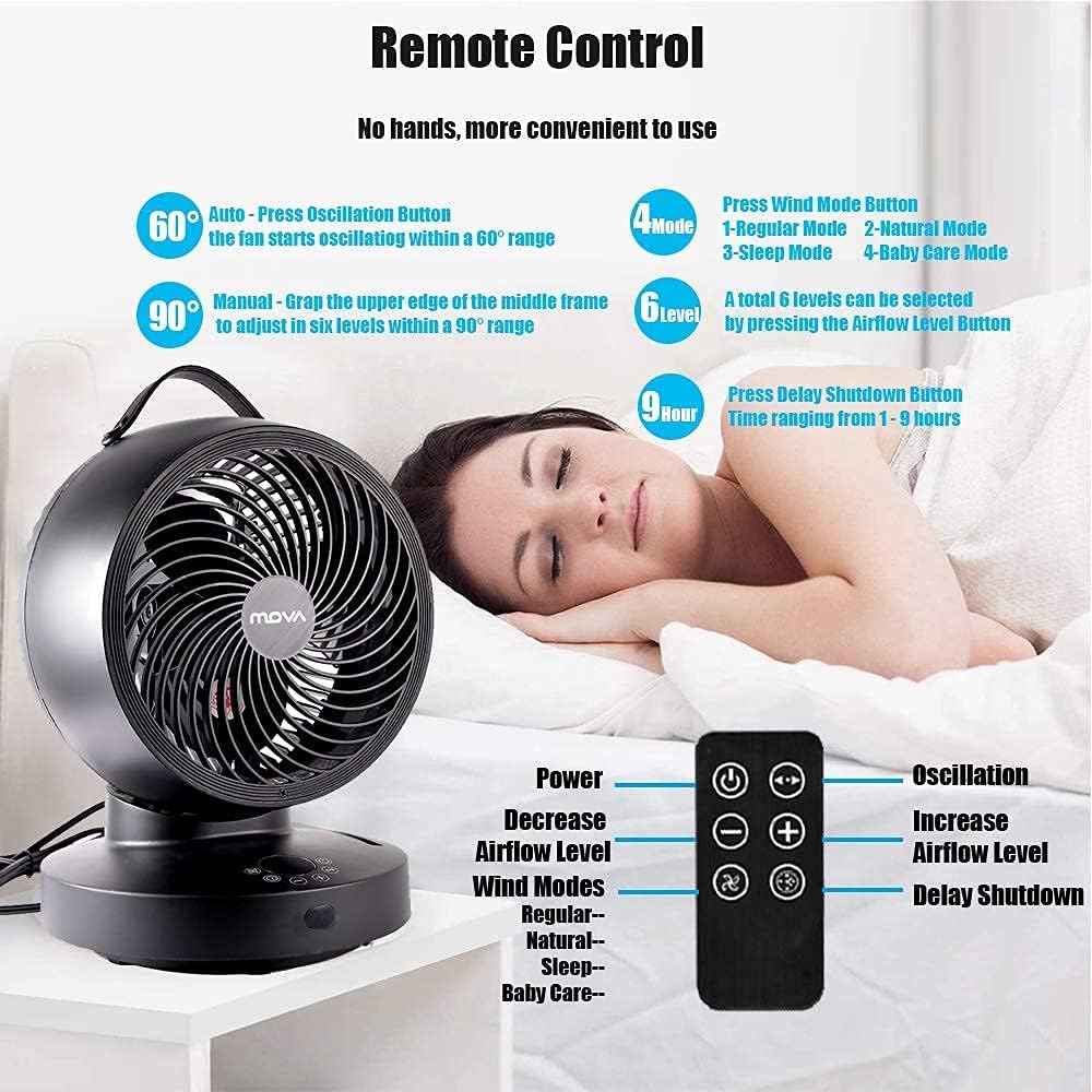 8 6-Speed Oscillating Circulator Fan with Remote B741