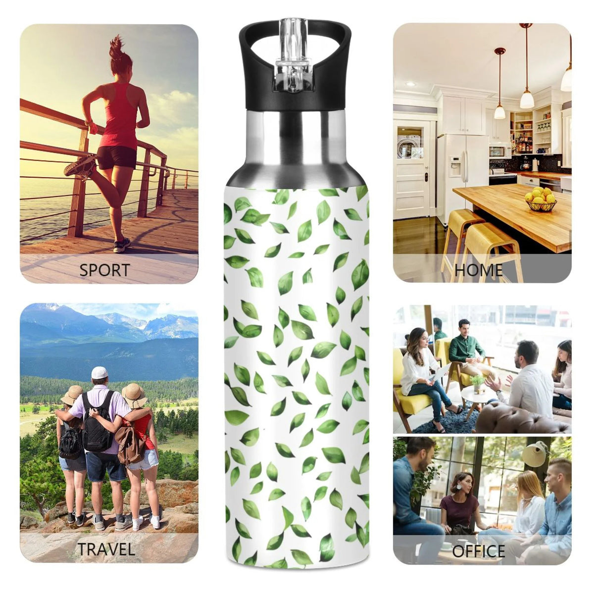 20 oz Kids Stainless Steel Insulated Water Bottle with Straw Lid I203