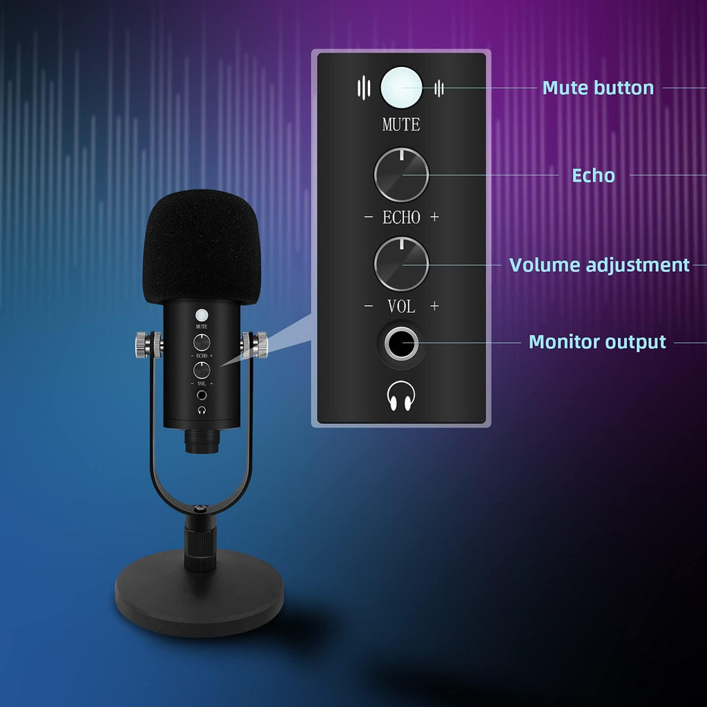 2 Pack Black USB Condenser Microphone with Mute Button H88118
