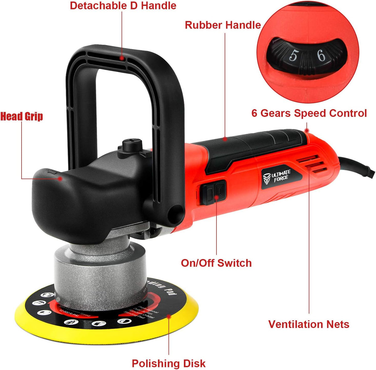 6 Inches Dual Action Random Orbital Polisher Pack of 2 Q59921