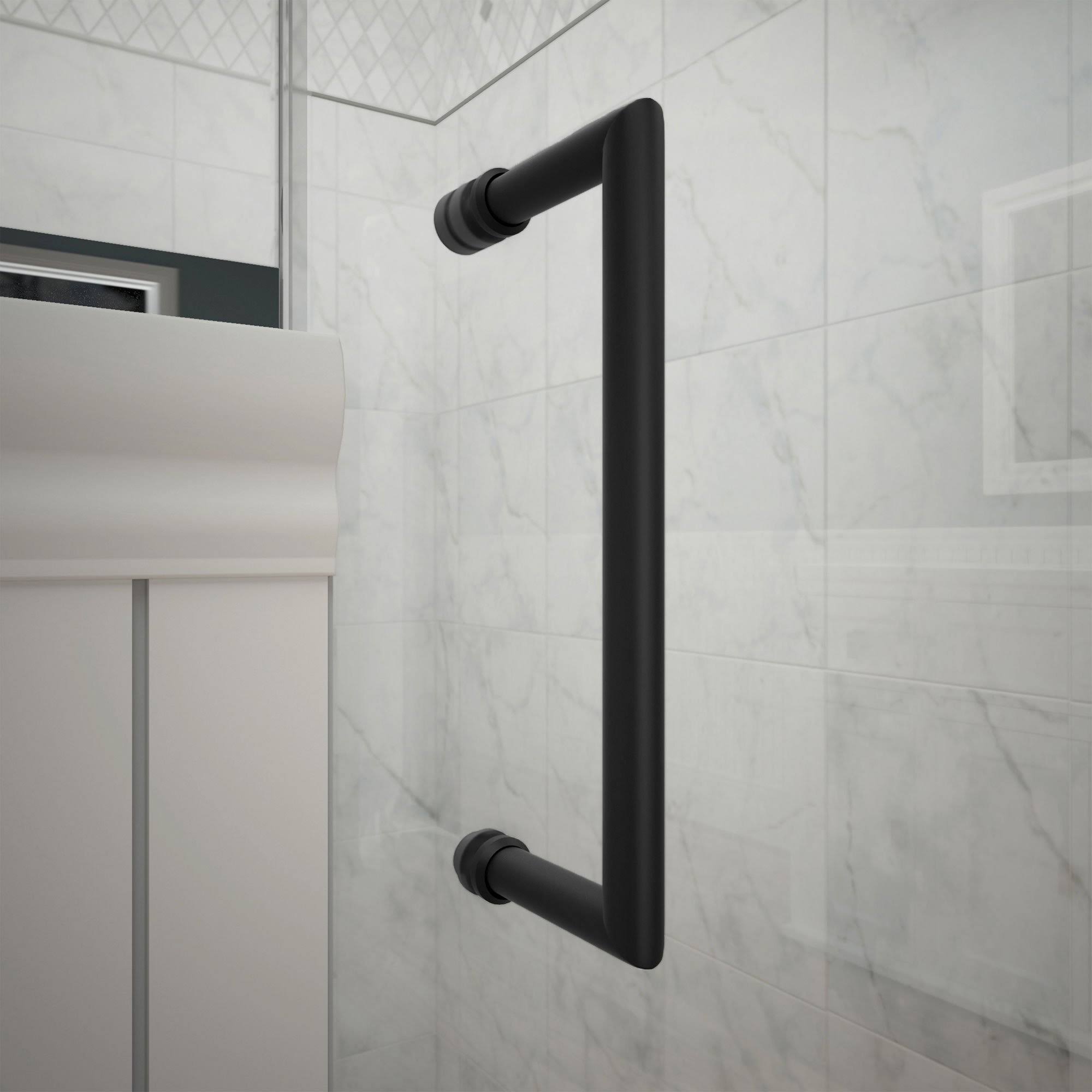 Satin Black Hinged Shower Door Q955