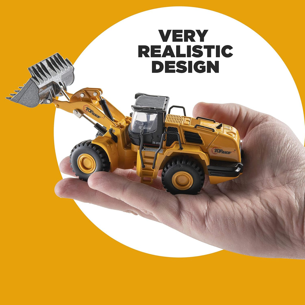 Metal Diecast Construction Toys Set of 3, Loader, Excavator, Dump Truck Models 1:60 Scale U675