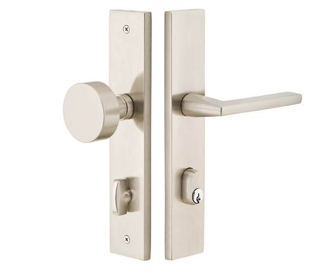 Flat Black Rectangular Keyed Entry Set with Octagon Knob Y564