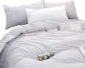 Gray White Striped 100% Cotton Duvet Cover Set, California King Size F928036
