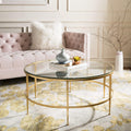 Antique Gold Glass Cocktail Table O3851