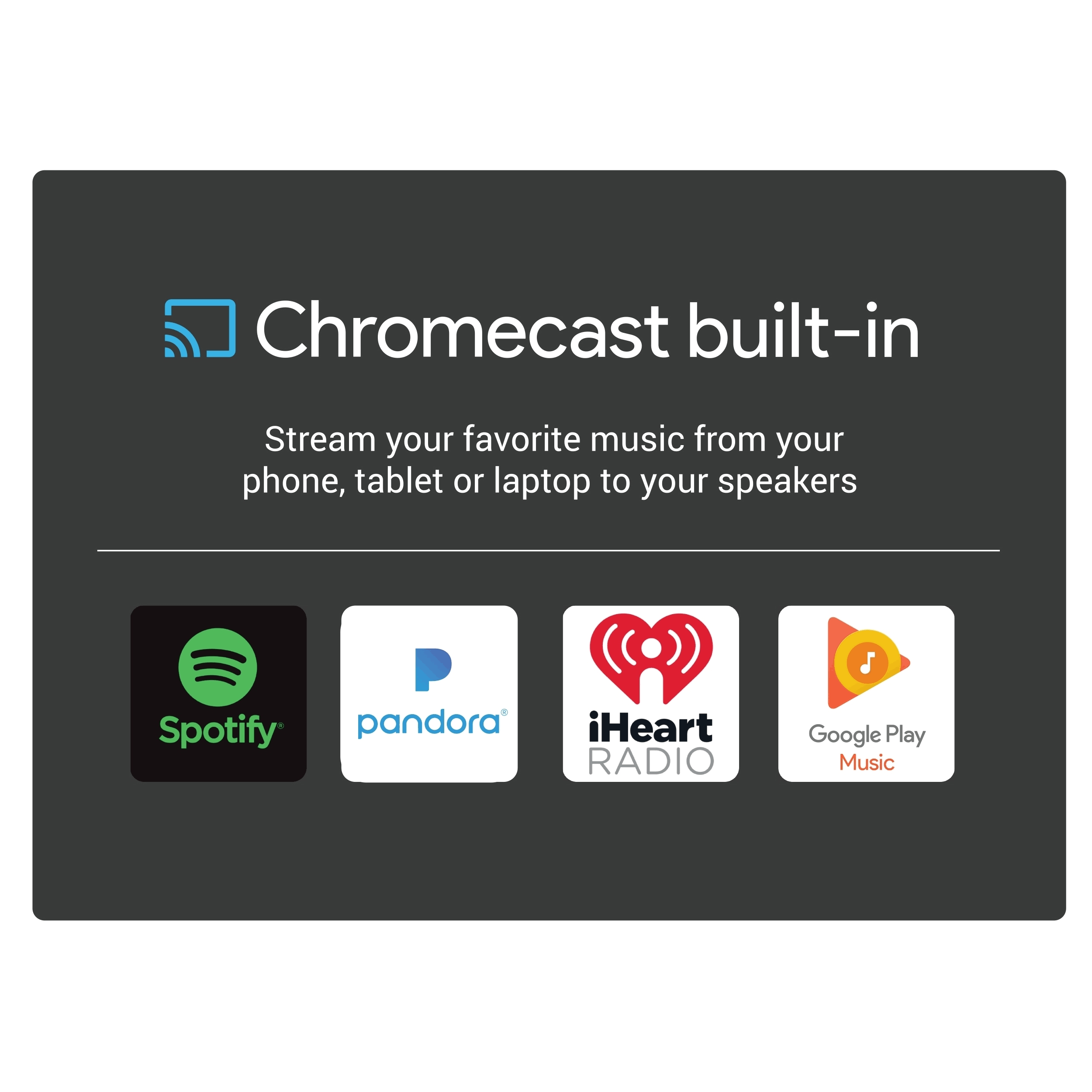 Bluetooth/Wi-Fi Wireless Stereo Smart Speaker with Chromecast Built-in Q168
