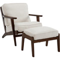 Beige Linen Fabric Accent Chair with Arm D24685