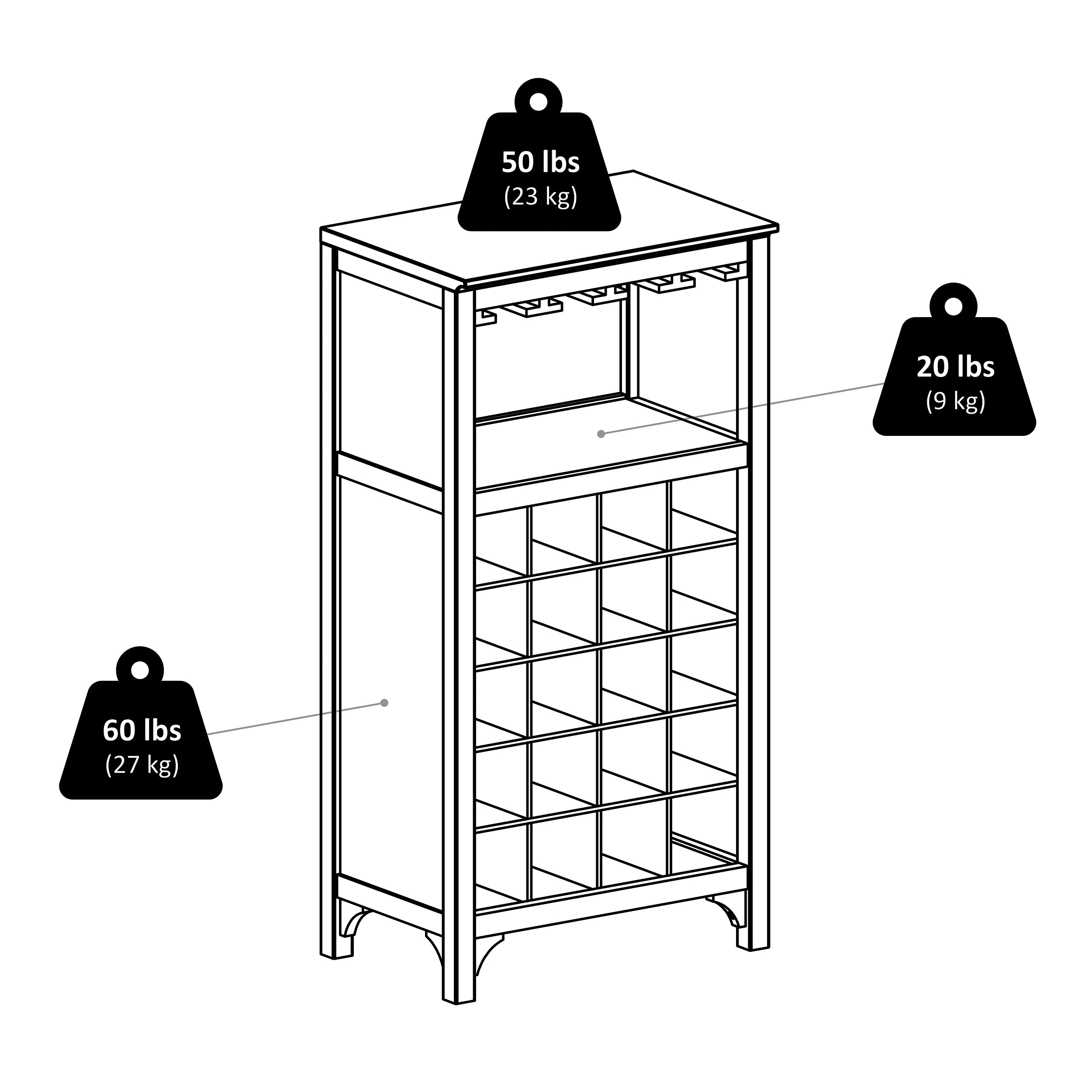 3-Pc Modular Wine Display Cabinet Set, Espresso Finish C91352