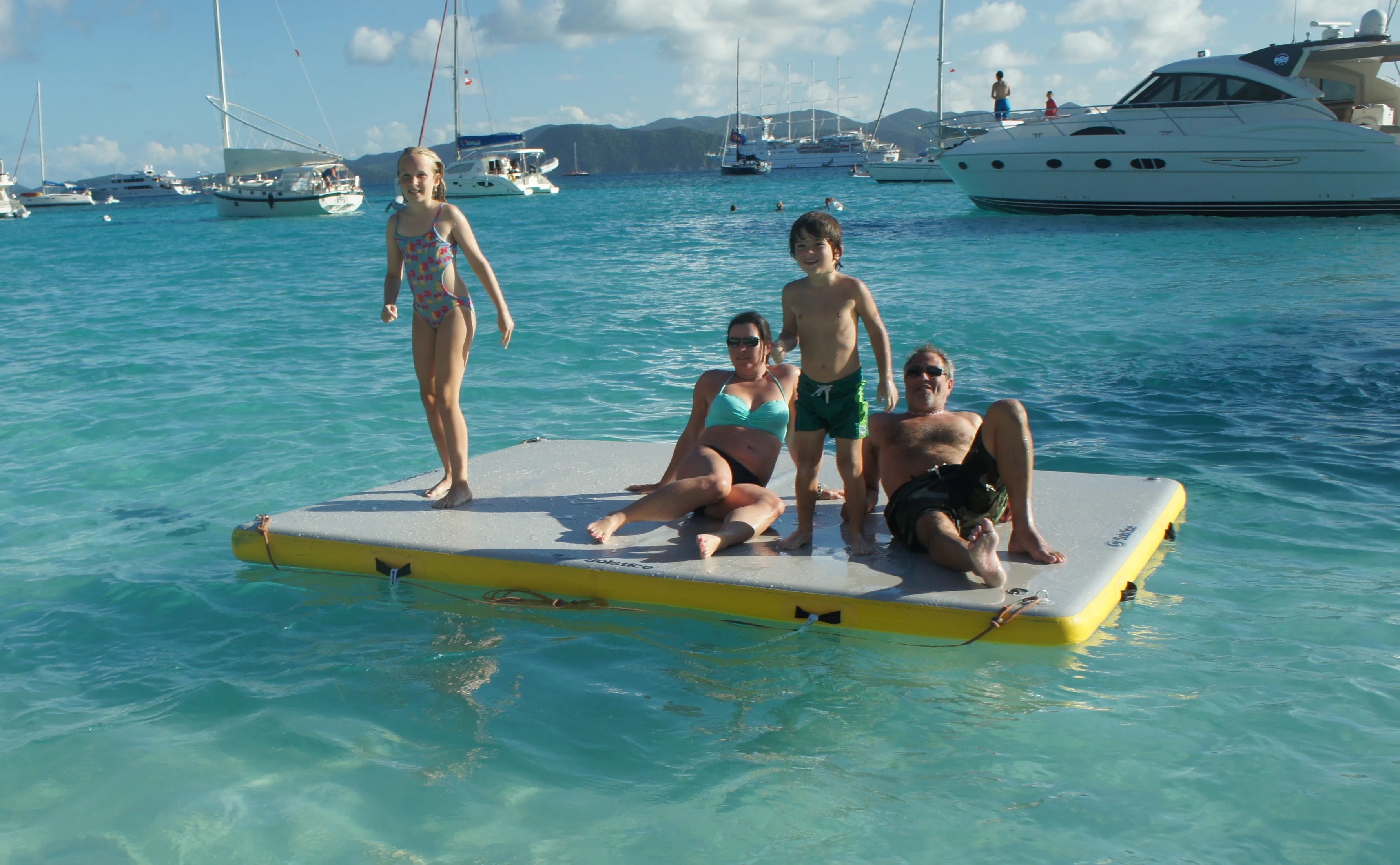 Inflatable White and Yellow Lake Dock S62787
