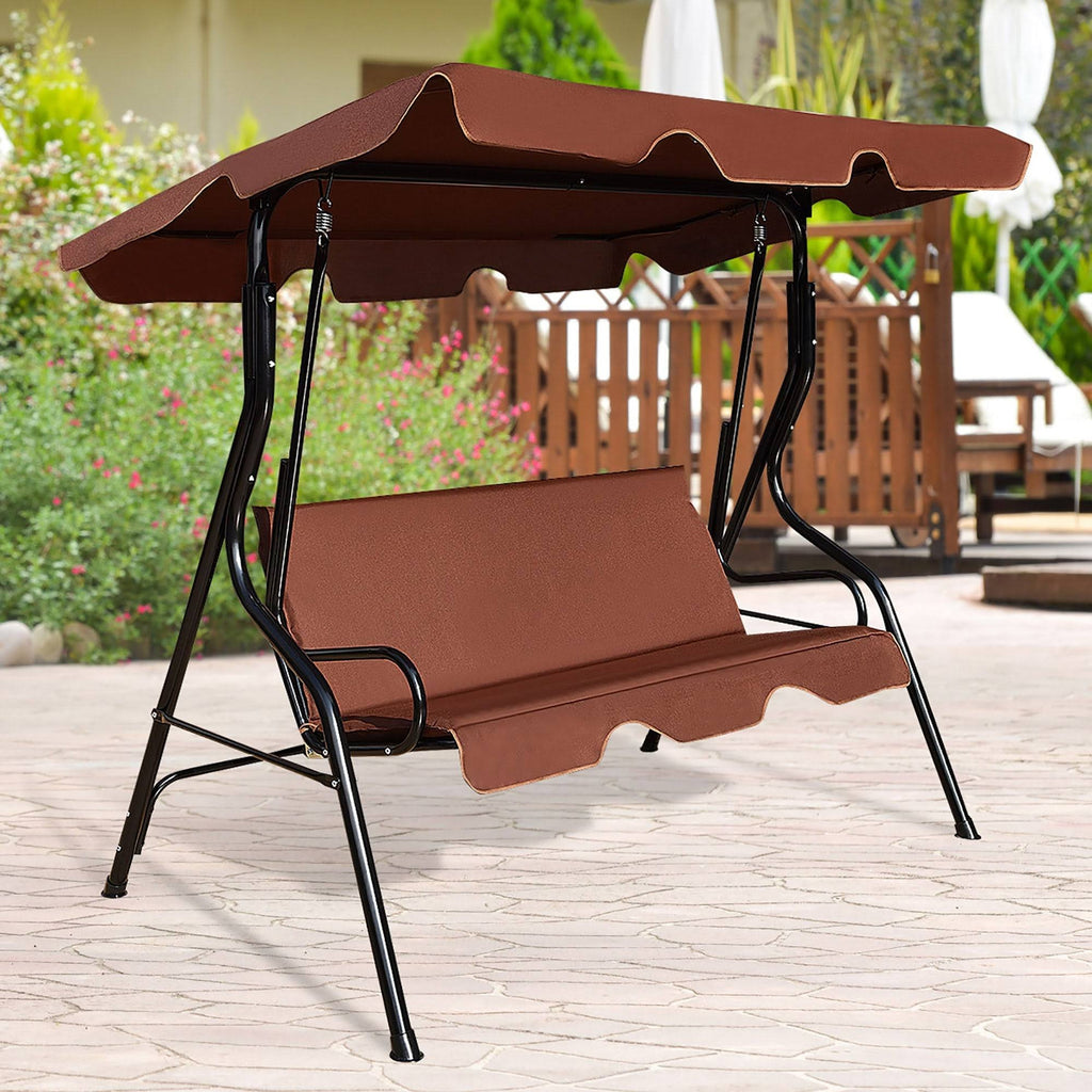Black 3-Person Patio Swing with Canopy B305180
