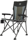 Folding Camping Chair with Padded Armrest and Cup Holder, Carry Bag (Black) E12384