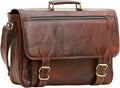 Genuine Full Grain Leather Messenger Bag Laptop Satchel Crossbody Bag, 16 Inch Brown K439831