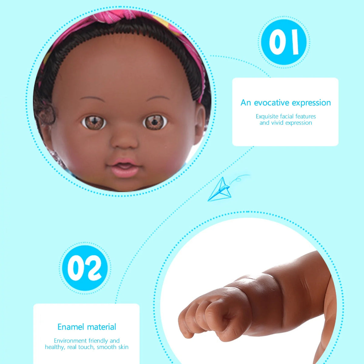 8 Inch Black Baby Dolls With Clothes N95450