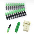 20pcs SC APC Fiber Optic Quick Connector with Matched Tools Fiber Reusable Connectors Single Mode SM 9/125 Mechanical Fast Connectors Adapter Pack of 2 K766647
