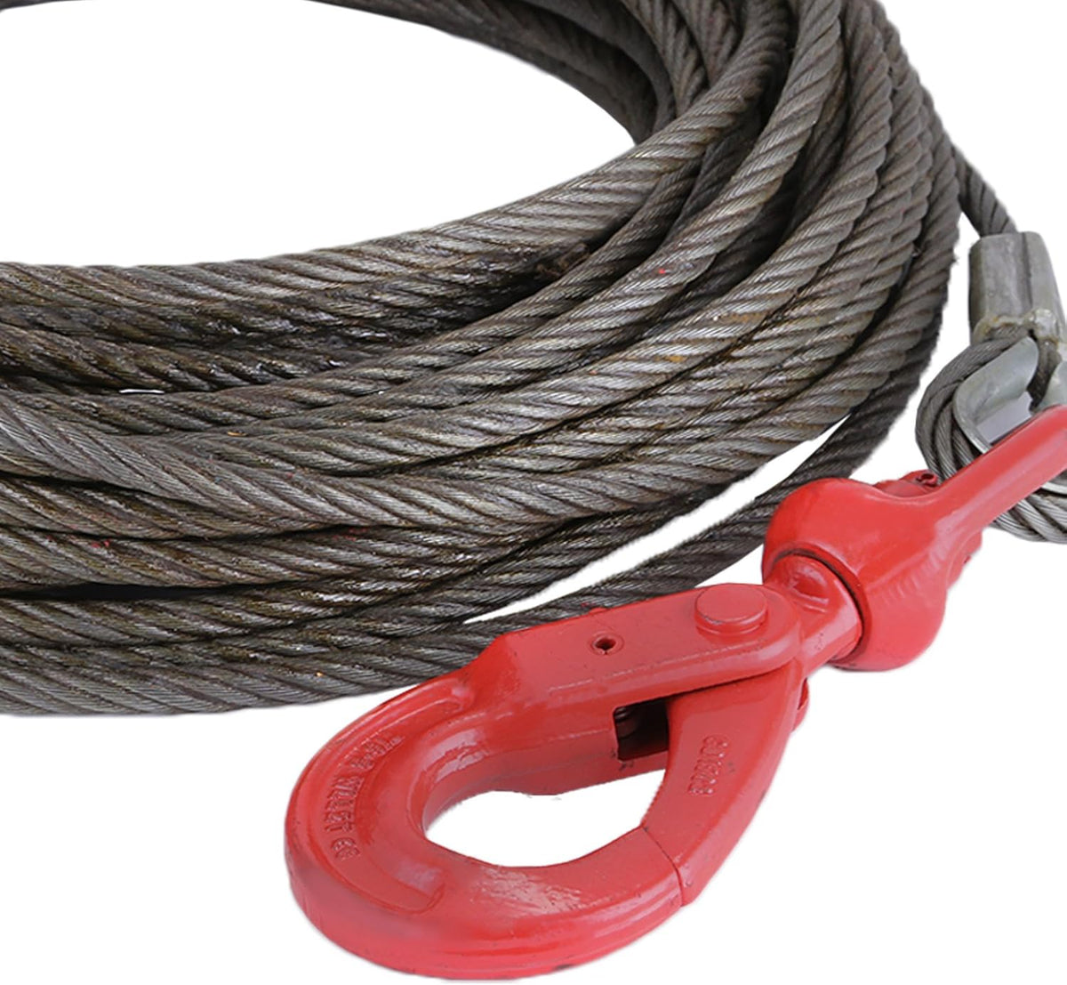 3/8" x 50' Wire Rope Winch Cable with Swivel Hook, Pack of 2 Z611451