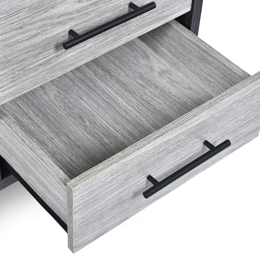 Sonoma Oak Gray Oak Black 6 Shelf Cabinet C6380