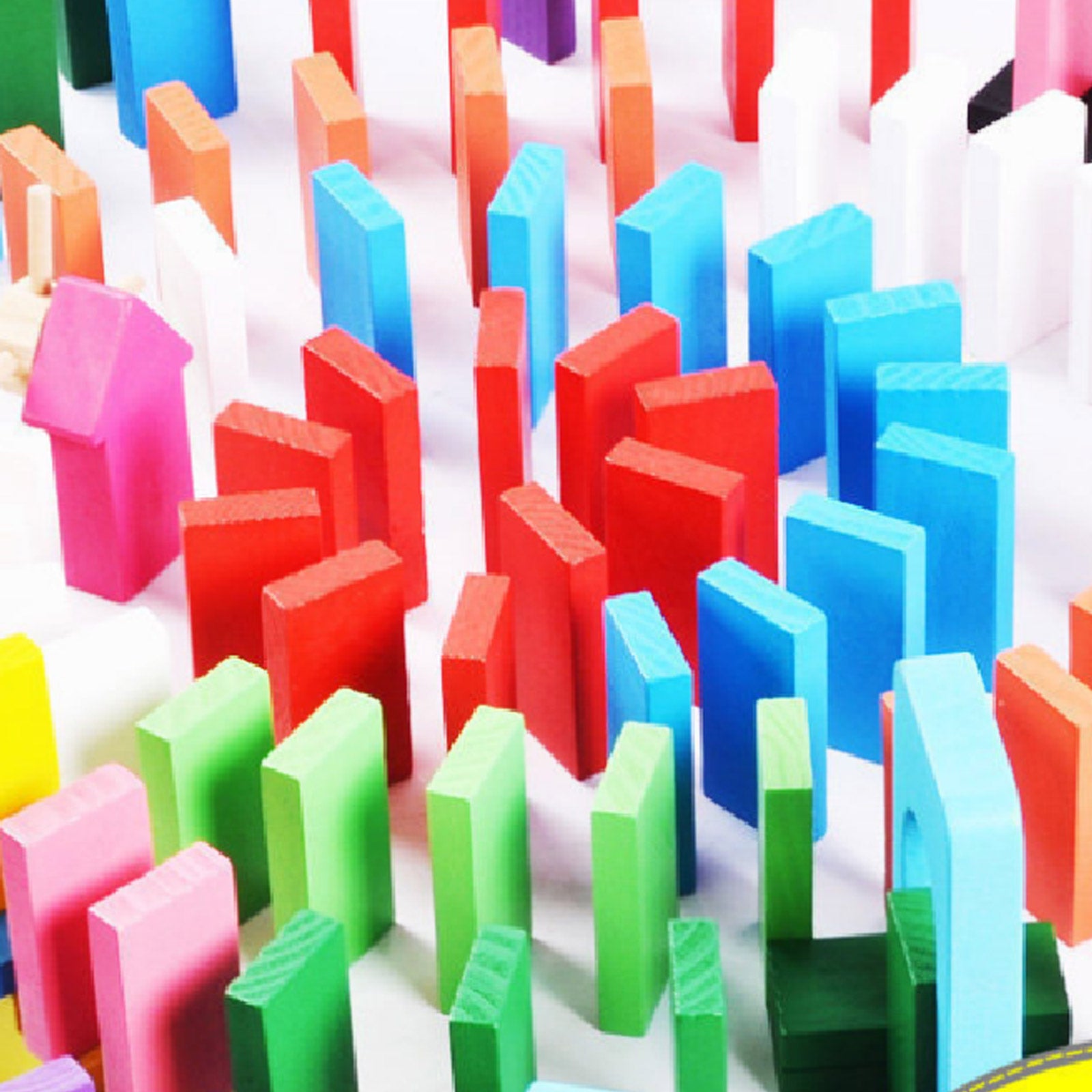 120Pcs Wooden Domino Blocks Building and Stacking Toy U80116