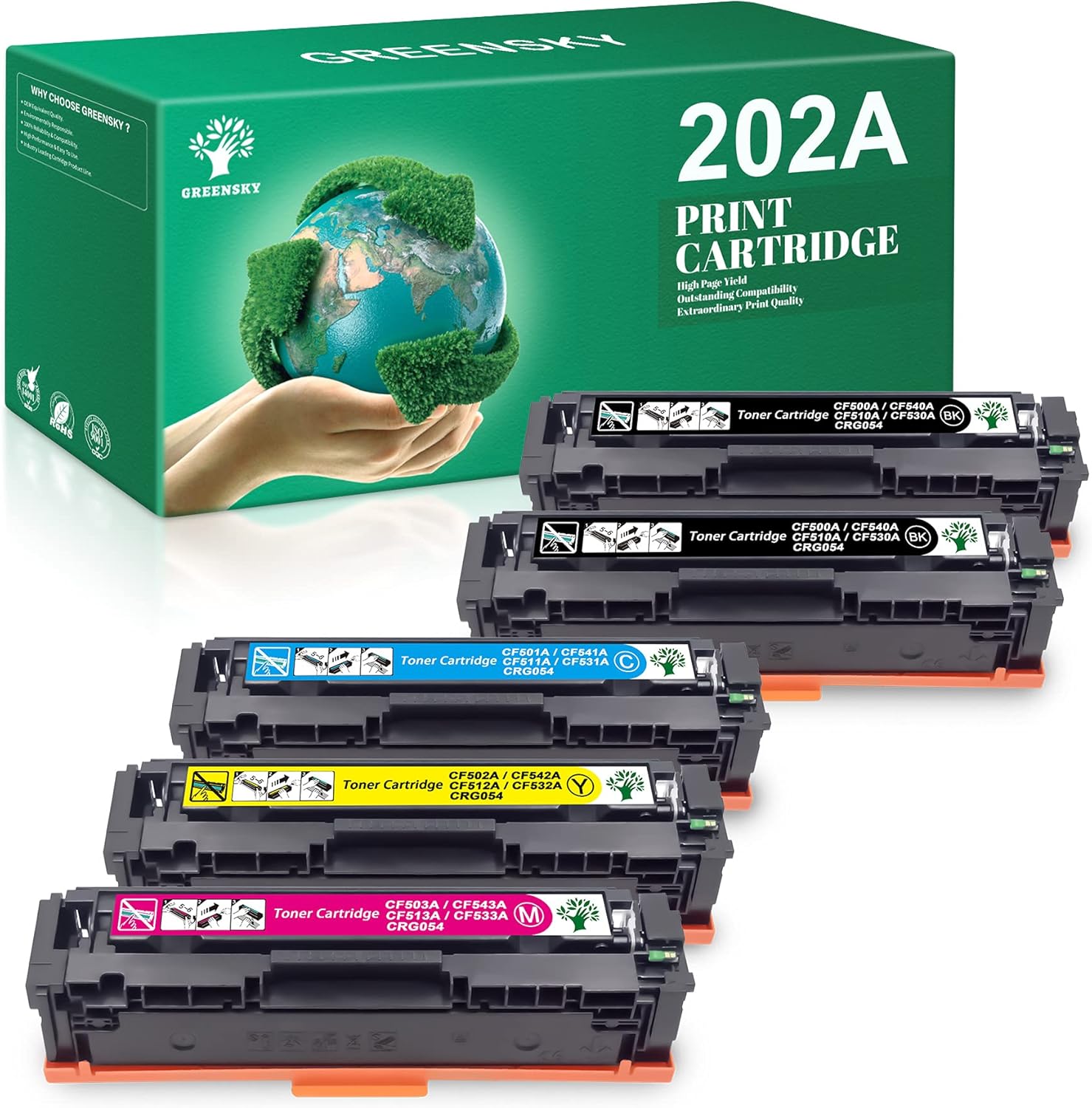 5 Packs Black Cyan Yellow Magenta Toner Cartridges B748192