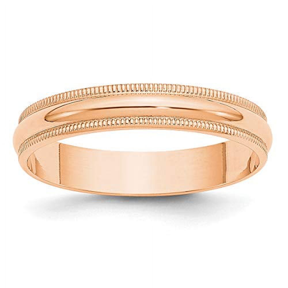 10K Rose Gold 4mm Half Round Band Ring Size 9 F993641