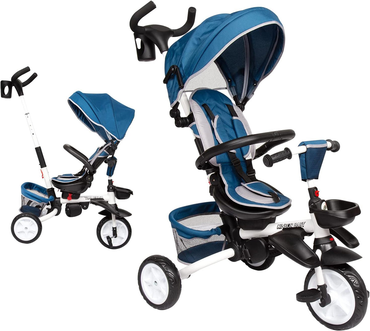 6-in-1 Kids Stroller Tricycle with Rotatable Seat R587