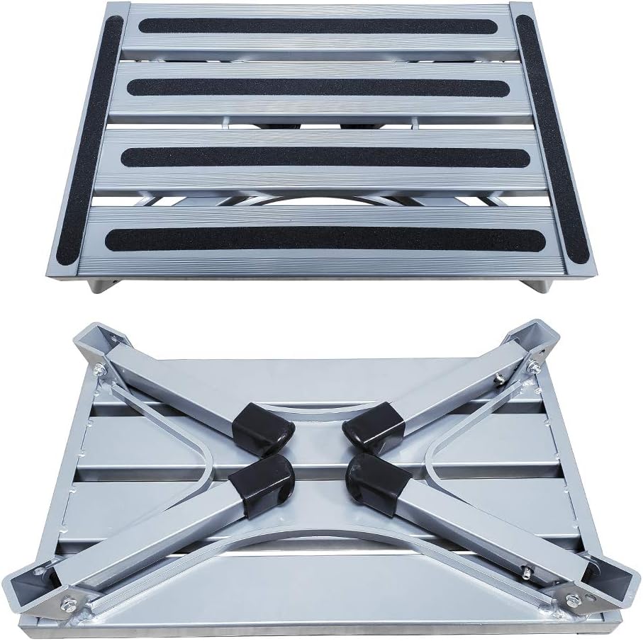 Aluminum Folding Step Stool with Reflective Stripes Non-Slip Rubber Feet H597