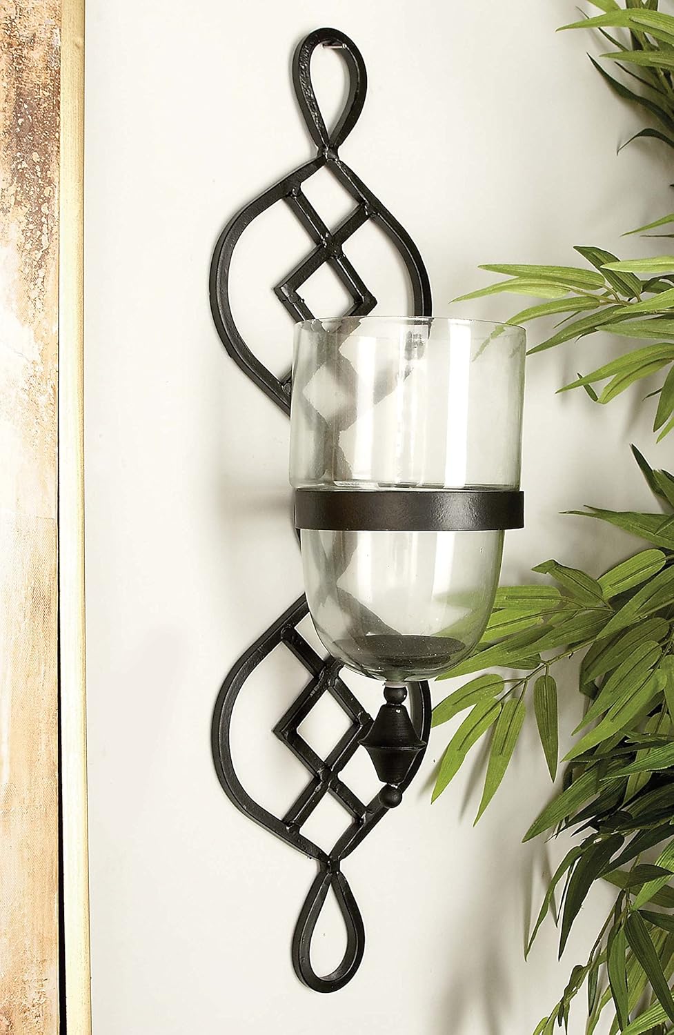 Metal Glass Candle Sconce, 7 by 27-Inch D939748
