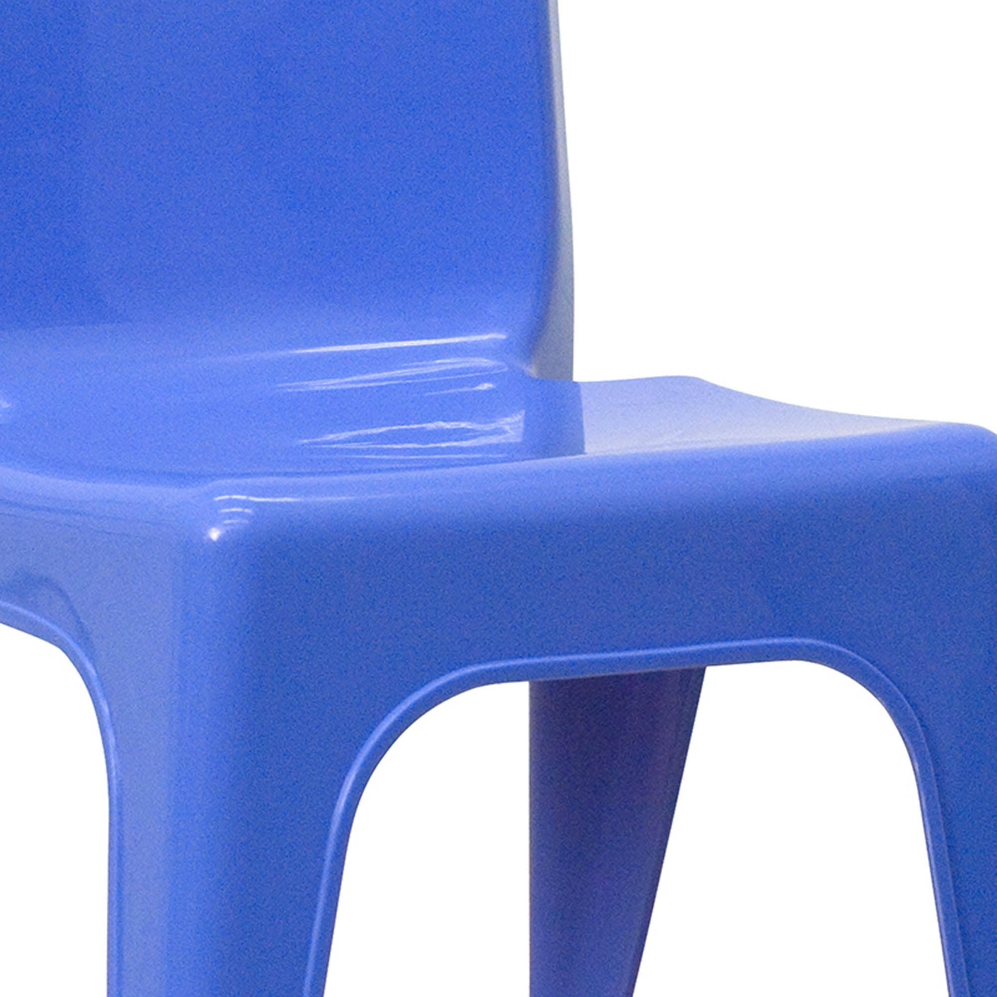 Blue Plastic Stackable School Chair with Carrying Handle, 2 Pack O5155
