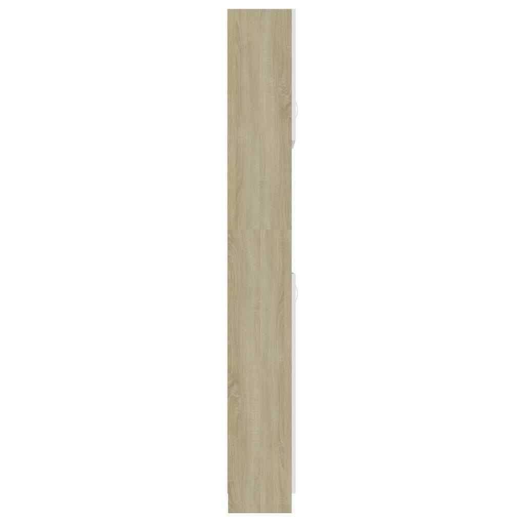 White and Sonoma Oak Bathroom Cabinet Chipboard R395770