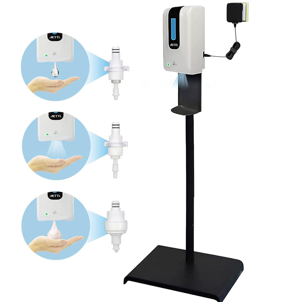 1200ml 3 in 1 Automatic Touchless Soap Dispenser Floor Stand with Drip Catcher and Adjustable Stand U17729