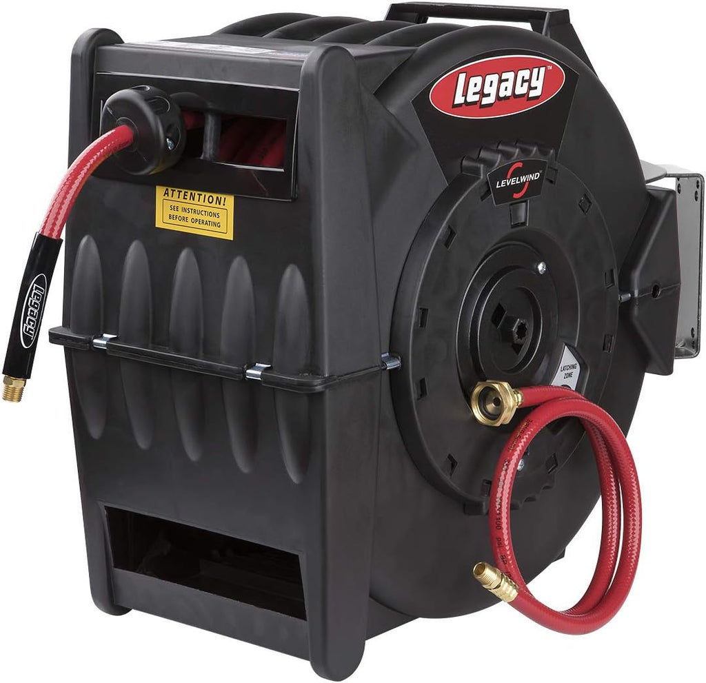 Retractable Air Hose Reel, 3/8 in. x 100 ft, PVC J251376