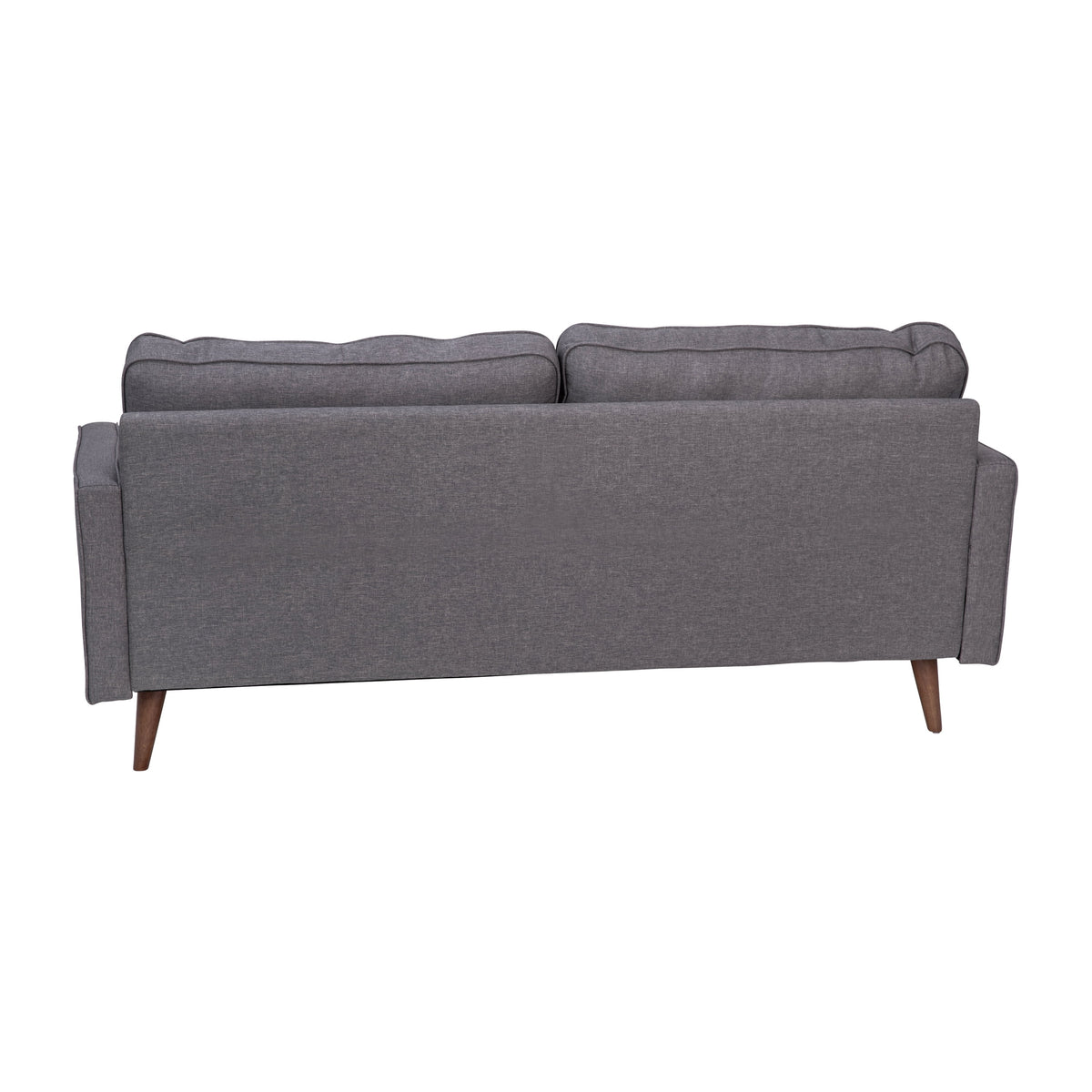 Dark Gray Tufted Faux Linen Sofa with Solid Wood Legs P188473