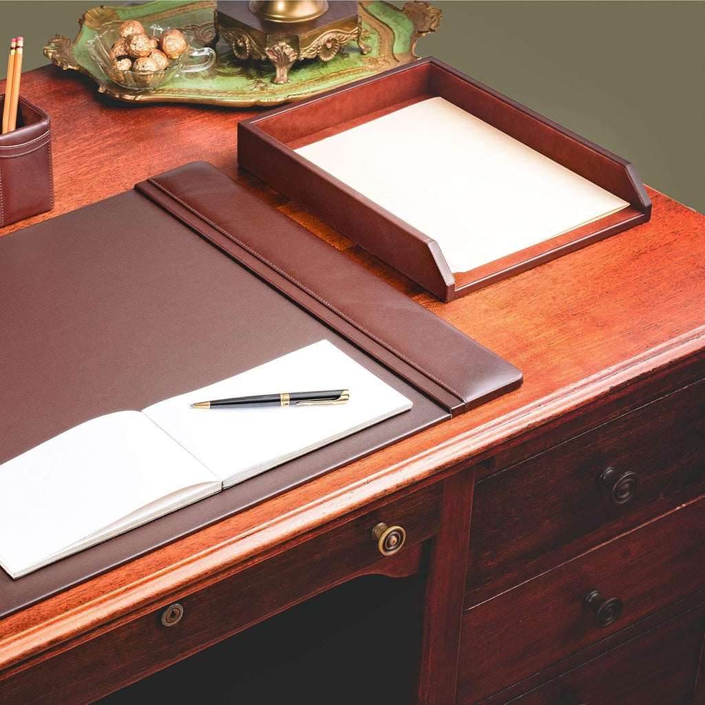 Chocolate Brown Leather Letter Tray Pack of 2 M49844