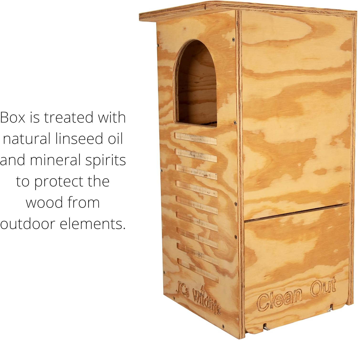Barred Owl Nesting Box with Mounting Hardware and Pine Shavings U3504