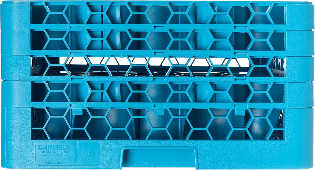 Blue Polypropylene 20-Compartment Glass Rack with 4 Extenders K75819