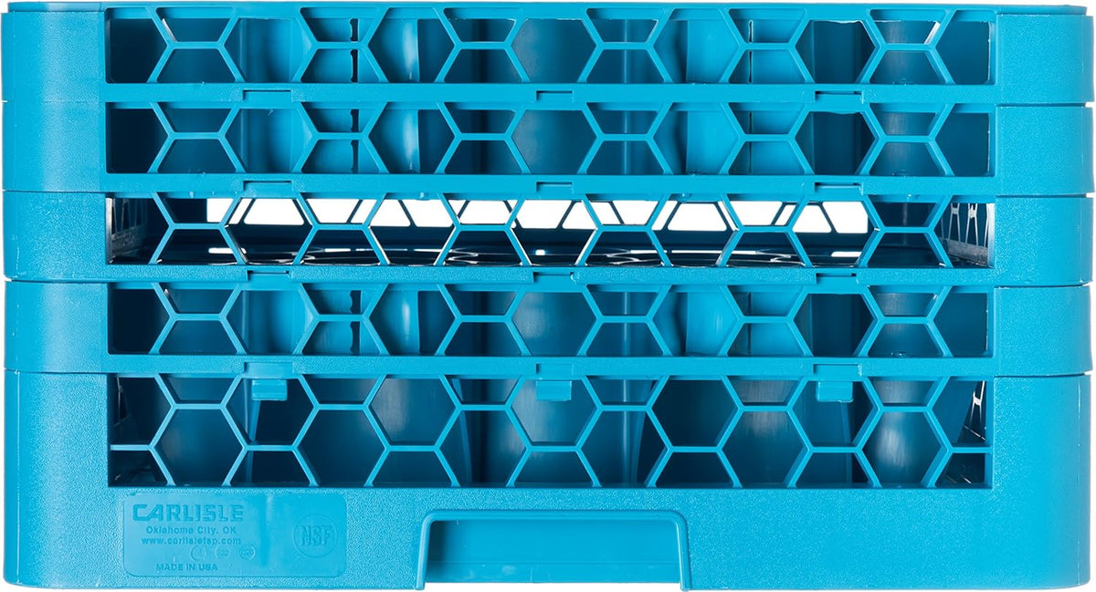 Blue Polypropylene 20-Compartment Glass Rack with 4 Extenders K75819