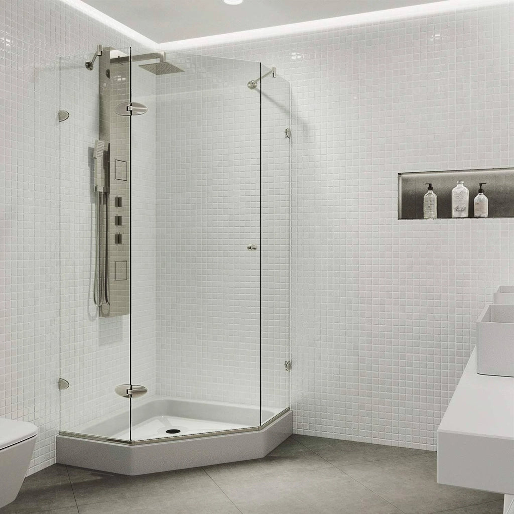 Frameless Neo-Angle Shower Enclosure with Base M159297