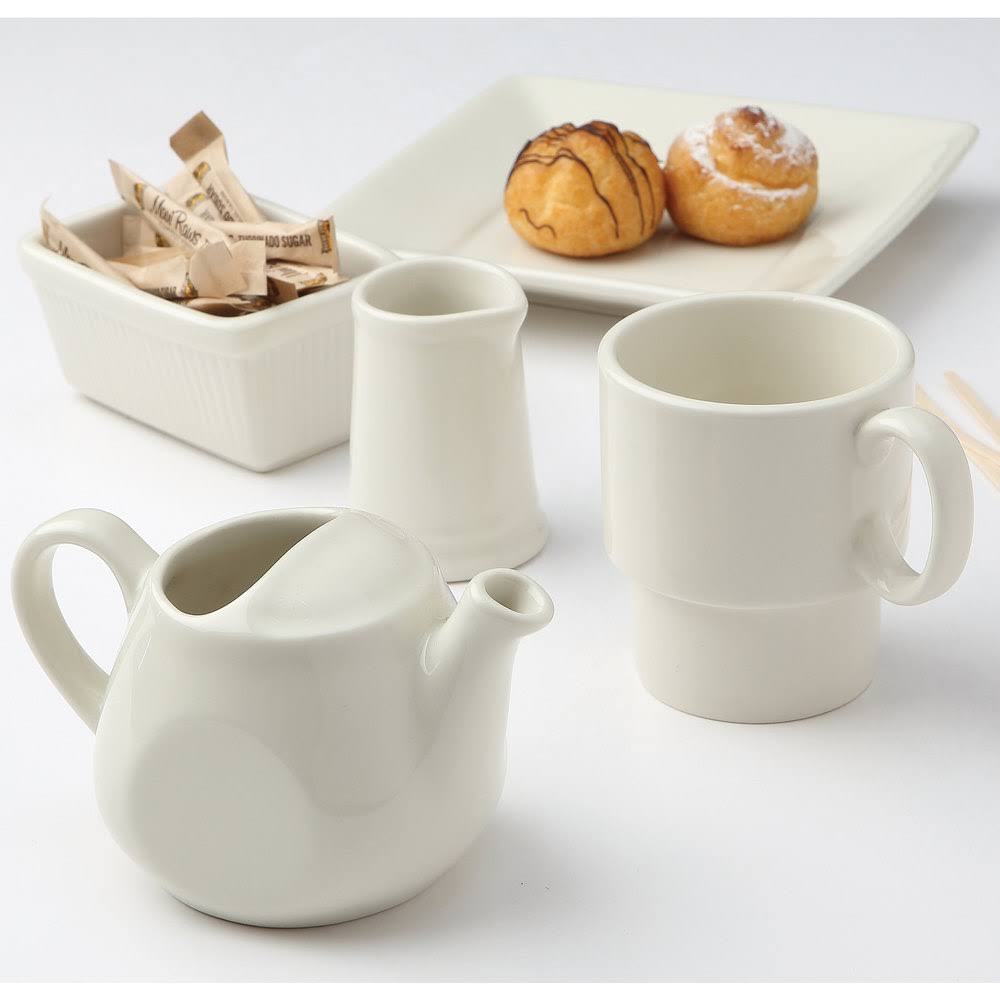6 1/2x22 Eggshell China Square Plate - 12/Case G80419