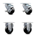 Hard Rubber Caster Set of 4 with 3.5x22 Wheels G5077