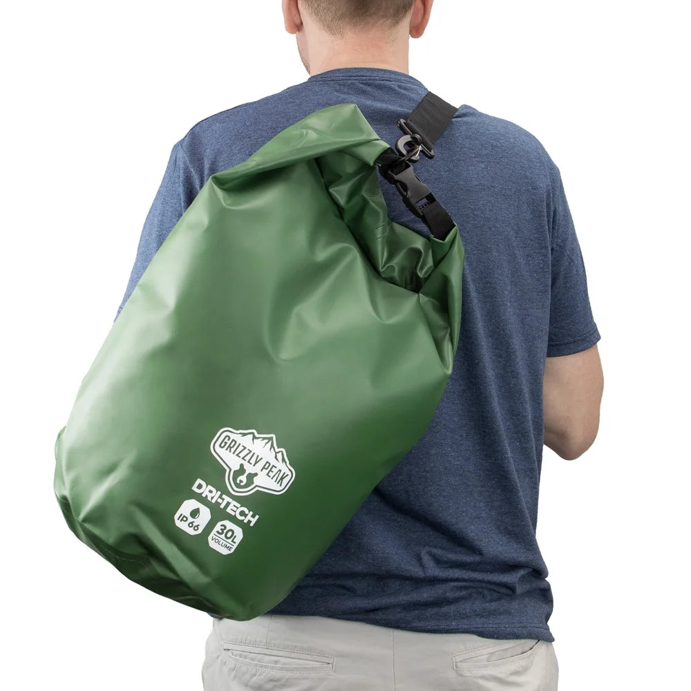 40L Waterproof Dry Bag Roll-Top Camping Sack with Carrying Straps Y91644
