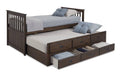Twin Rustic Captain Bed with Trundle in Brown E797403