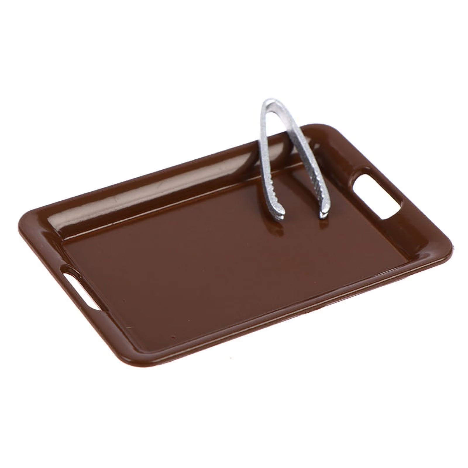 1/12 Dollhouse Miniature Metal Plate Tray with Clip Kitchen Toys W698