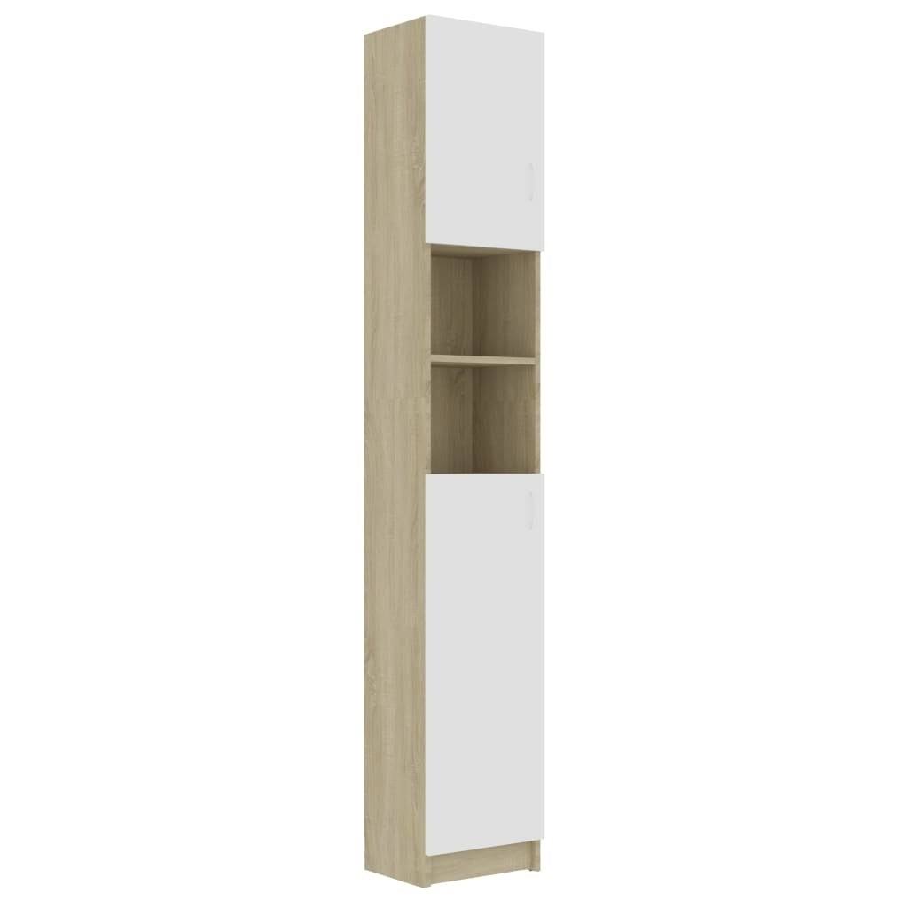 White and Sonoma Oak Bathroom Cabinet Chipboard R395770