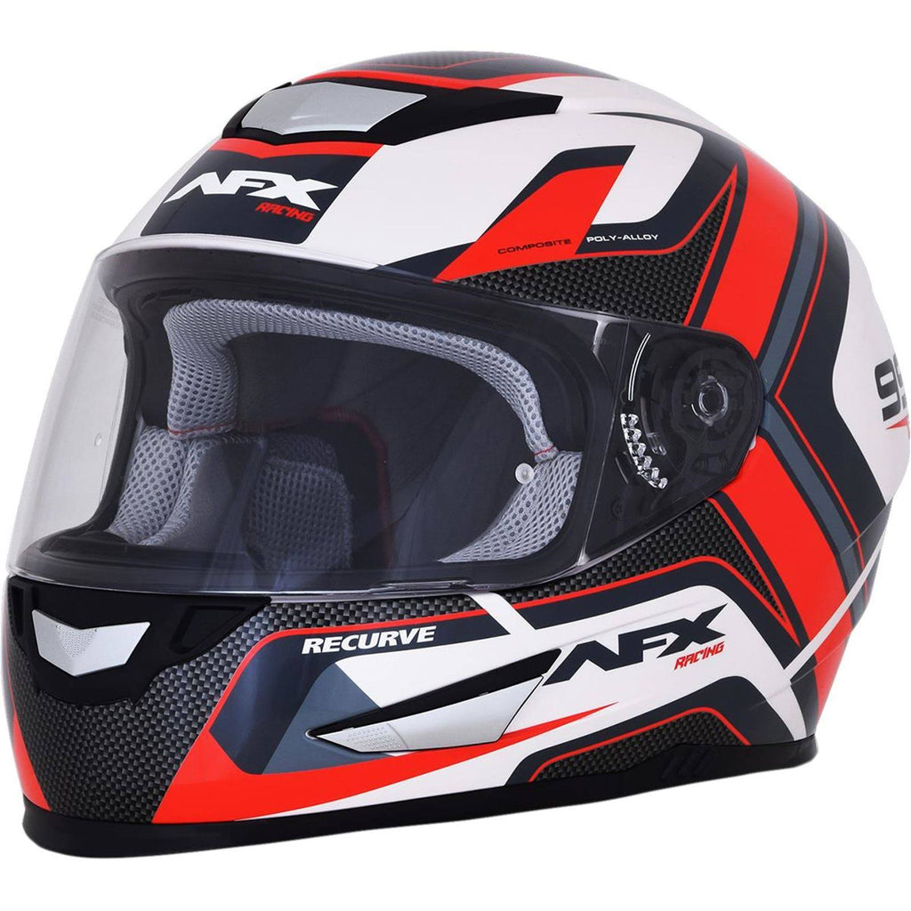 Pearl White/Red Recurve Helmet A8039