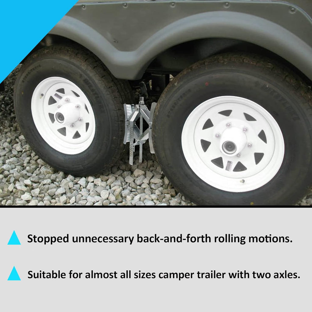 Camper Wheel Chock Stabilizer 2 Pack with Handle and Locks Q9679